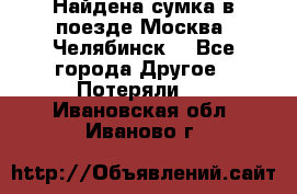 Найдена сумка в поезде Москва -Челябинск. - Все города Другое » Потеряли   . Ивановская обл.,Иваново г.